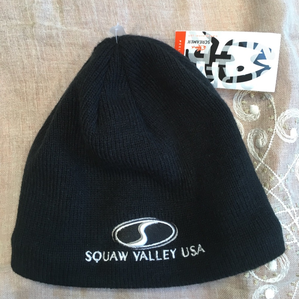 NWT Screamer Beanie, Squaw Valley logo
